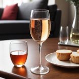 Wine and Tea in a glass on a table