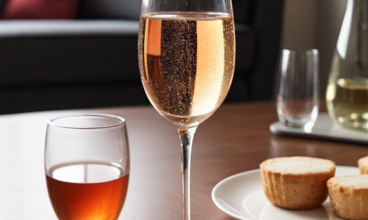 Wine and Tea in a glass on a table